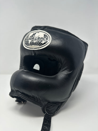 CASQUE DE BOXE À BARRE - CUIR - NOIR